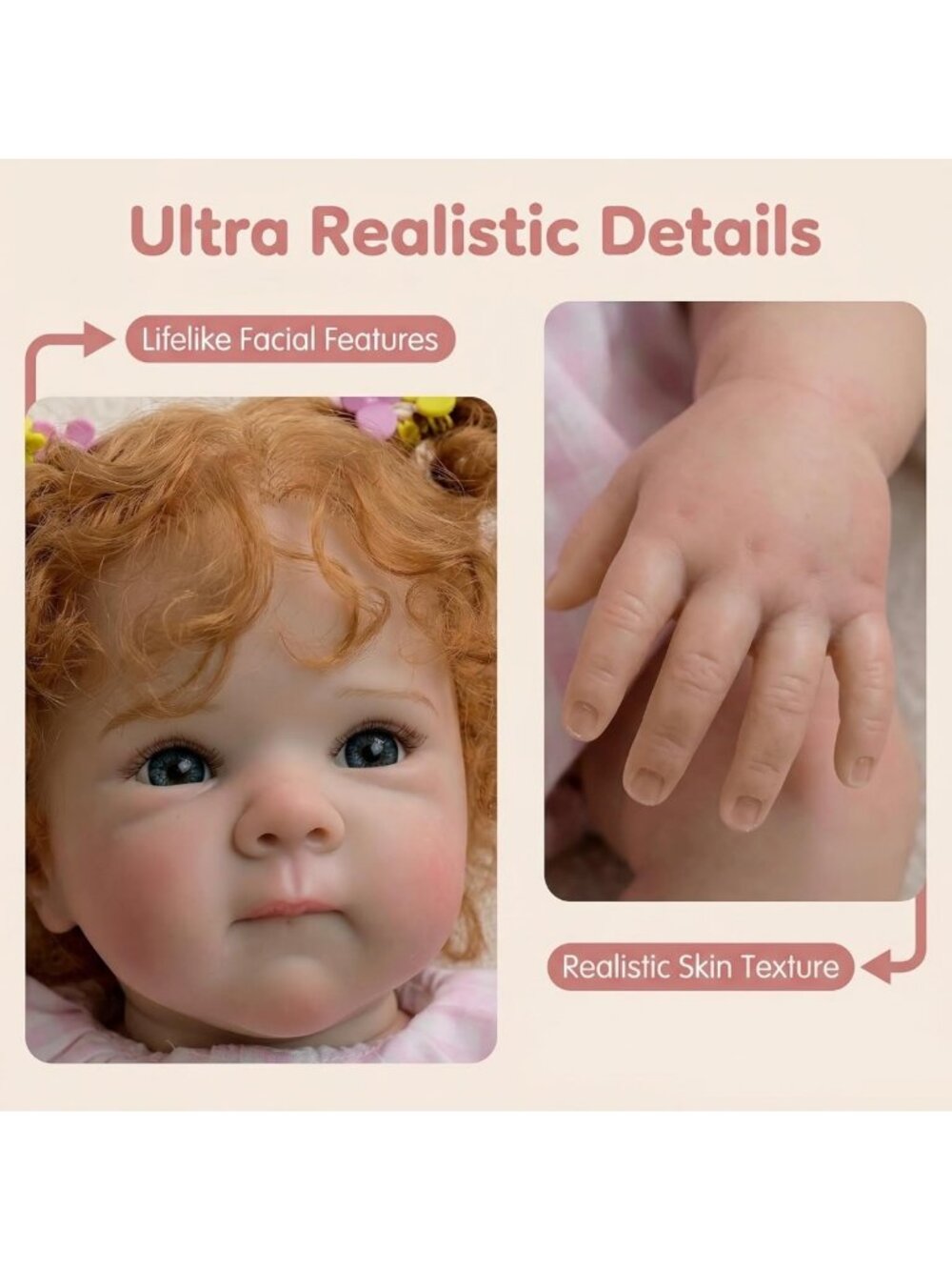 Lifelike 18-Inch Full Body Reborn Baby Doll - Realistic Silicone Toy Gift for - Picture 6 of 8